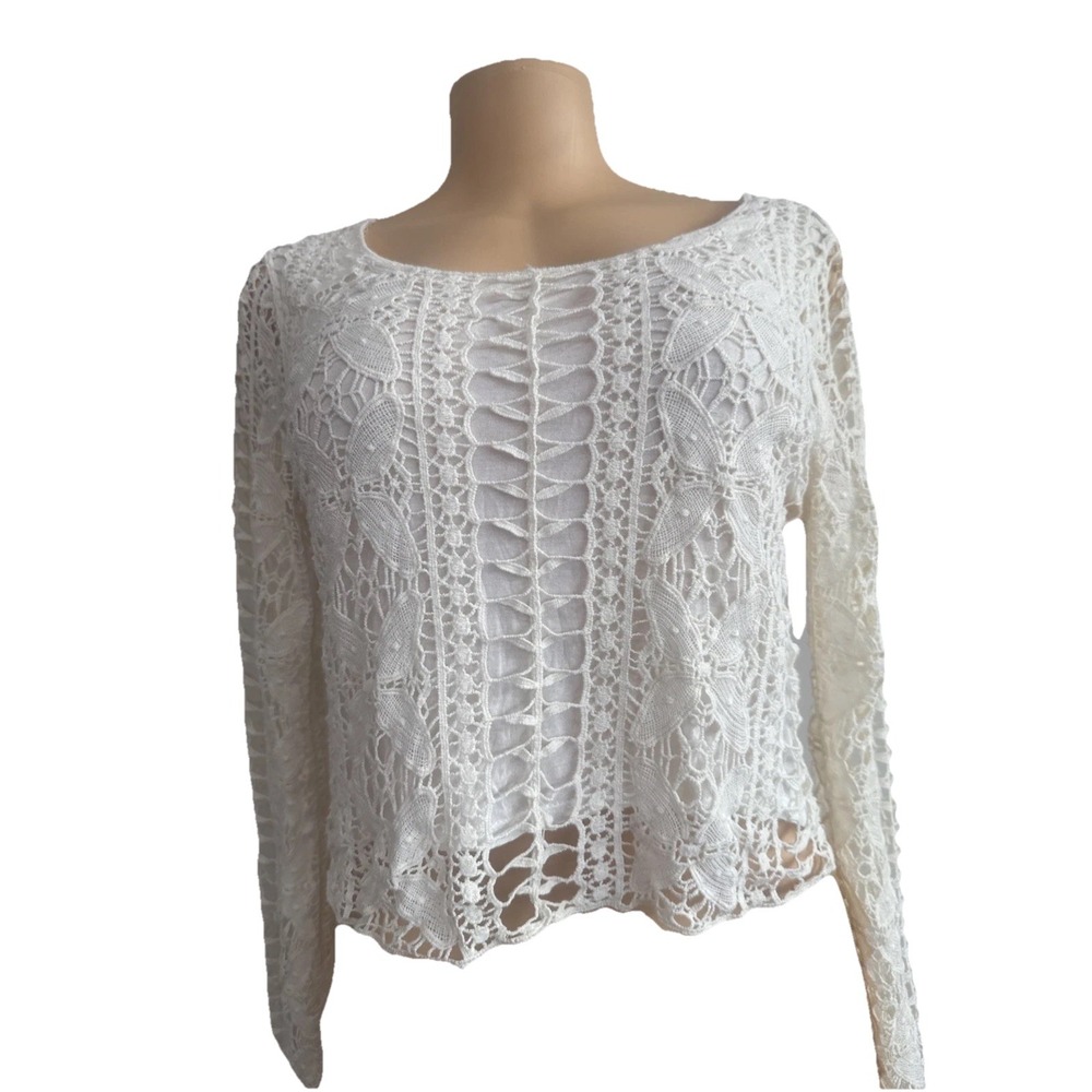 Forever 21 Knit Top - Cream Color, Size Small